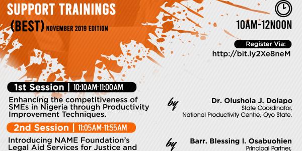 BOI'S BUSINESS EMPOWERMENT & SUPPORT TRAININGS  (BEST) November 2019 Edition Photo